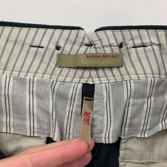 Vintage Banana Republic Heritage Charcoal Canvas Button Fly Slim Leg Trouser Pan - Picture 4 of 7